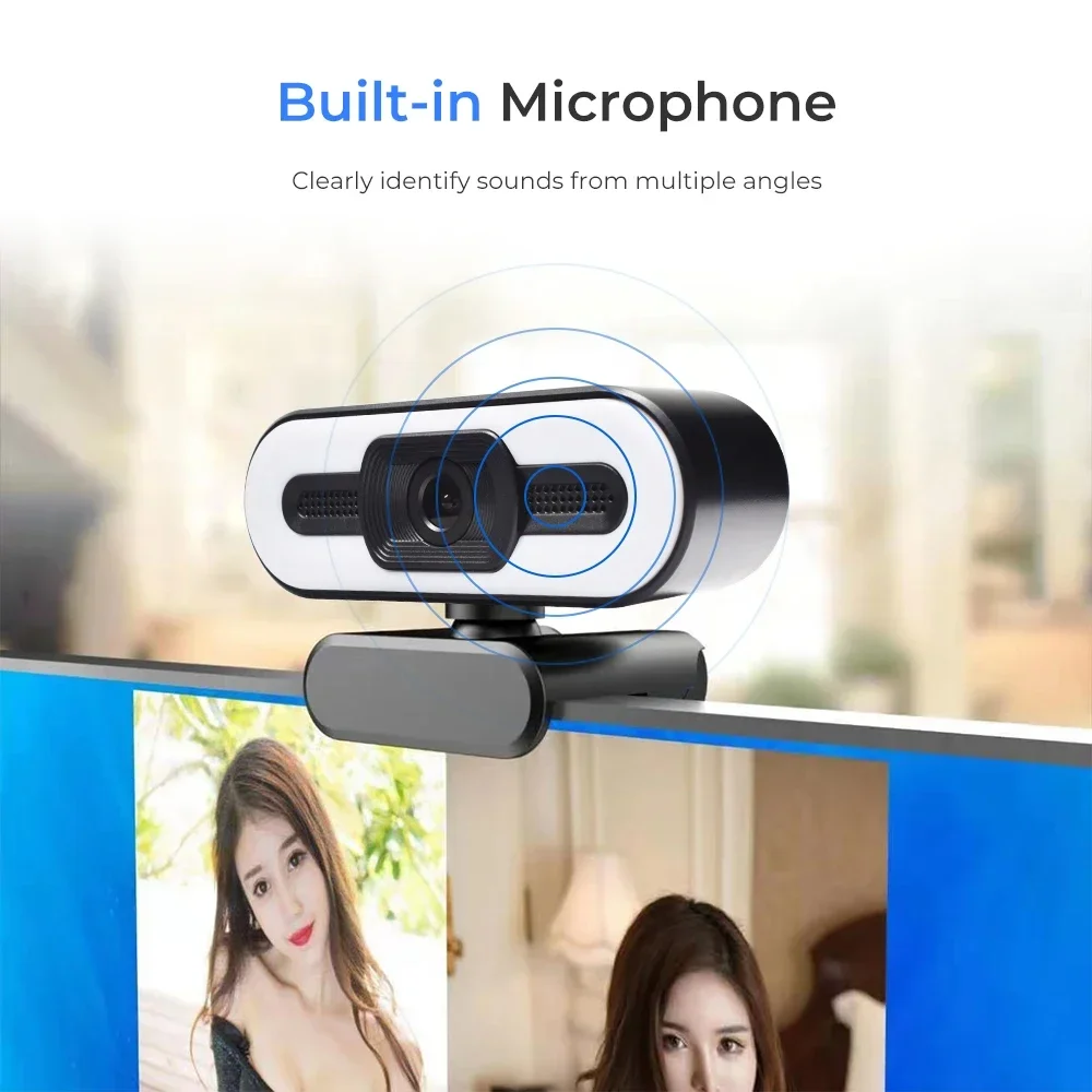 Webcam 2K mini, telecamera web con microfono, webcam per PC 1080p, mini webcam per PC, telecamere USB con messa a fuoco per computer - immagine 3