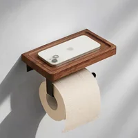 ที่ใส่ tisu toilet แบบติดผนังที่ใส่ผ้าขนหนูกระดาษในห้องน้ำที่ทำจากไม้ชั้นวางของอุปกรณ์ห้องน้ำกระดาษชำระ 6