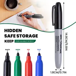 Stealthy Stash Marker Pen - Secret Storage for Small Valuables - Ideal Novelty Gift for Home & Dorm Decor (4Pcs Mix Color)