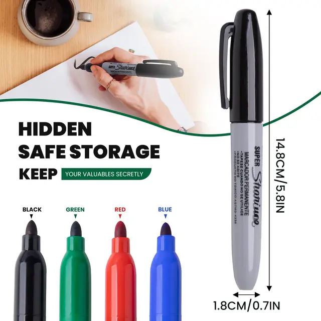 Durable Diversion Safe Marker Pen - Discreet Hidden Storage for Small Valuables - Perfect Fun Gift for Home & Dorm Decor 2