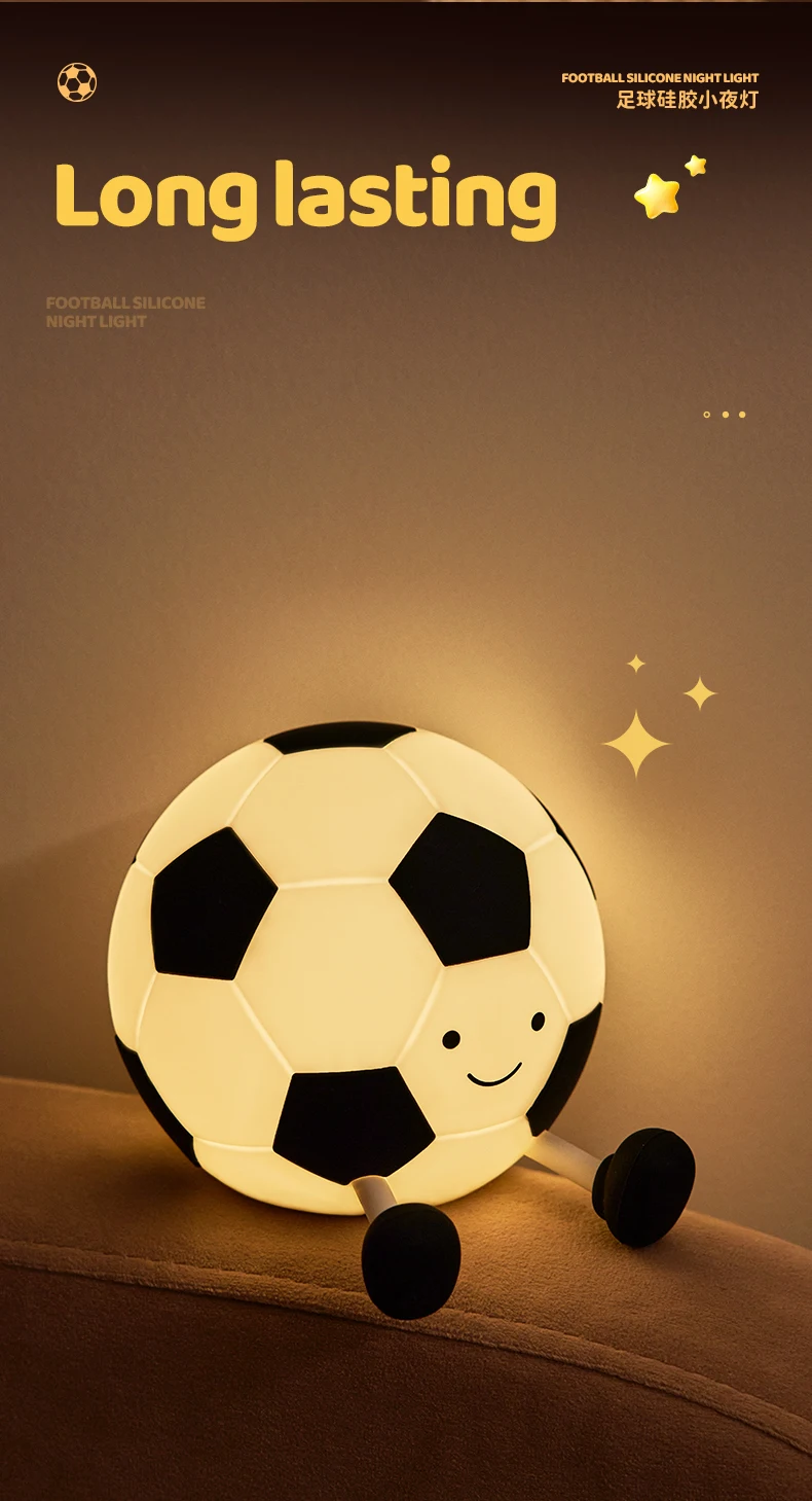 Night Light Cute Animal Silicone Lamp USB Rechargeable Soft Warm Light Room Bedside Decoration