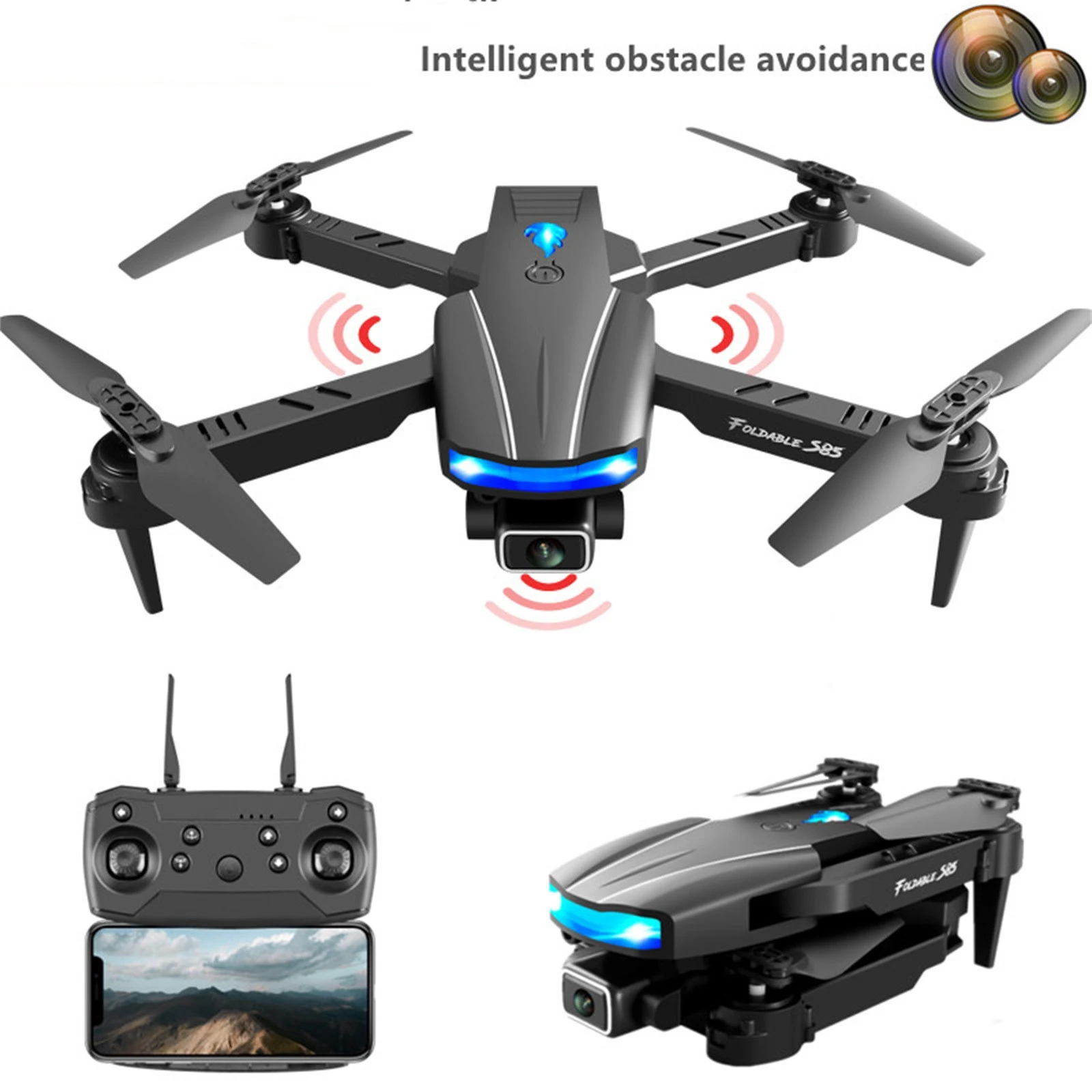 selfie drone S85 RC Mini Drone 4k Dual Camera HD Wide Angle Camera 1080P WIFI FPV Aerial Photography Helicopter Foldable Quadcopter Dron Toys sony drone