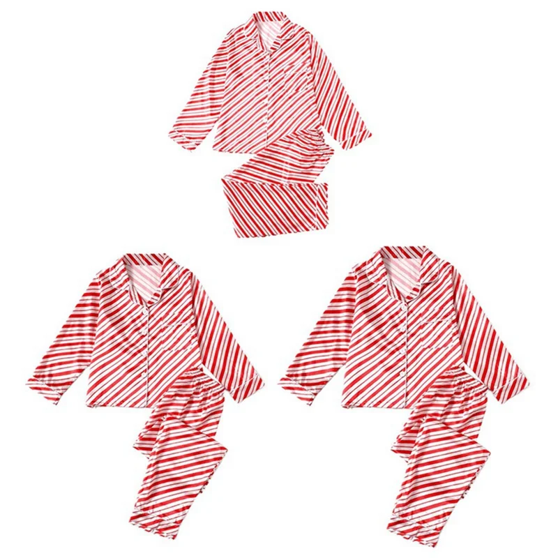 Conjunto de pijamas familiares a juego de Navidad, ropa informal de seda para padres e hijos, conjunto de pijamas de satén de otoño, ropa para el hogar para papá, mamá y yo