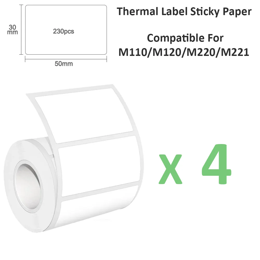 Thermal Printing Sticker Roll, Self-Adhesive for DIY Craft and Commercial Tags, 50x30mm