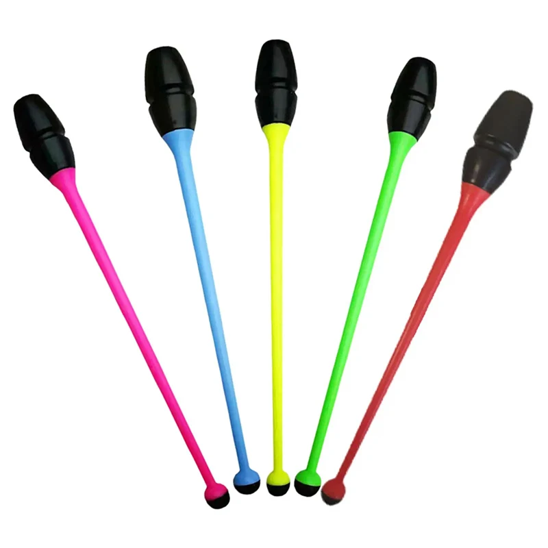 1pcs 36cm/41cm Rhythmic Gymnastics Wand Professional Rubber Gymnastics Stick Training Rhythm Fitness Dance Props Competition Bar