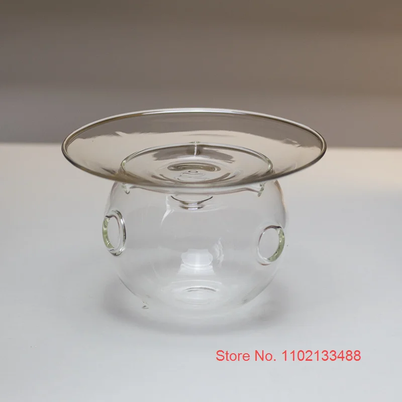 Dry Ice Glass Tray With 3 Holes Creative Kitchen Tableware Cooking Hollowware Artistic Conception Dishes Plates Fruit Salad Bowl