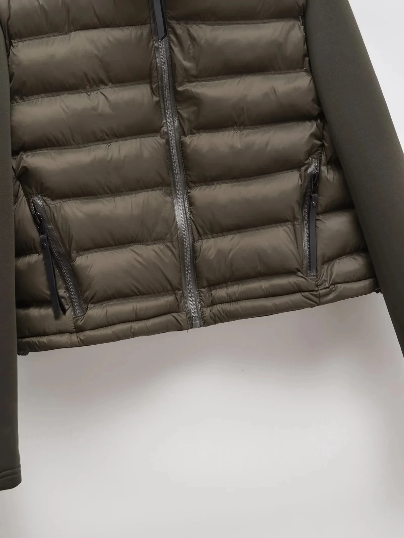 Casacos De Inverno Feminino szatrafins Woman's Jacket Coat Patchwork Cropped Long Sleeve Coat Armygreen Parkas Veste Femme Parki