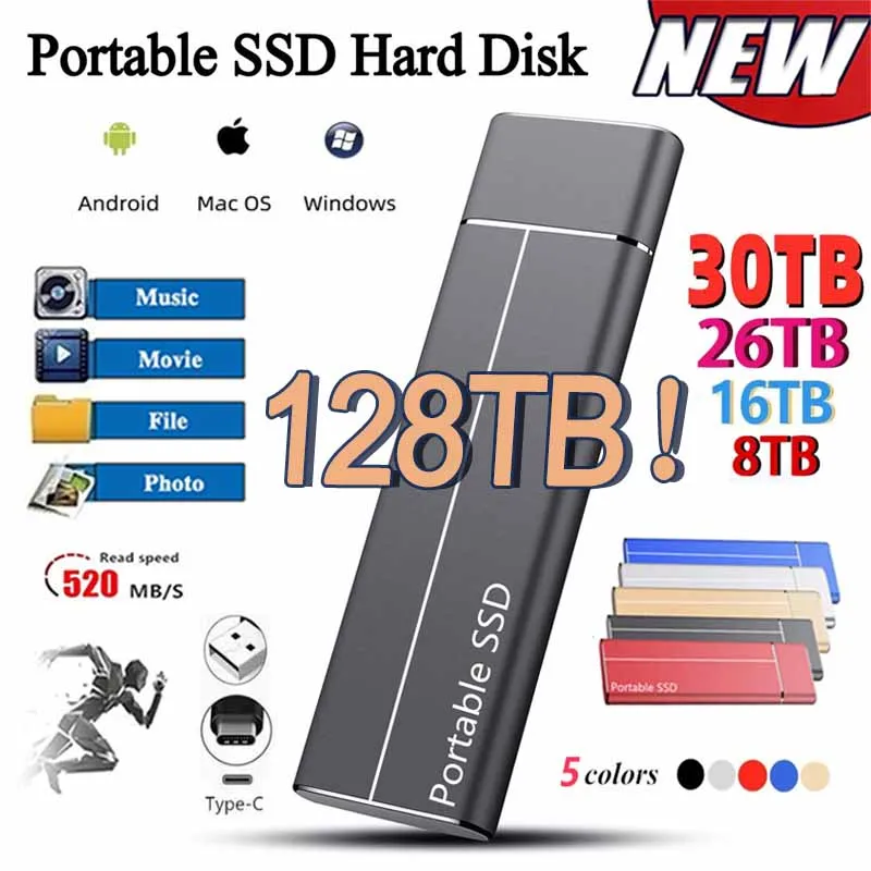NewPortable2TBExternalMoblieHardDriveHighSpeedMassMemoryHard