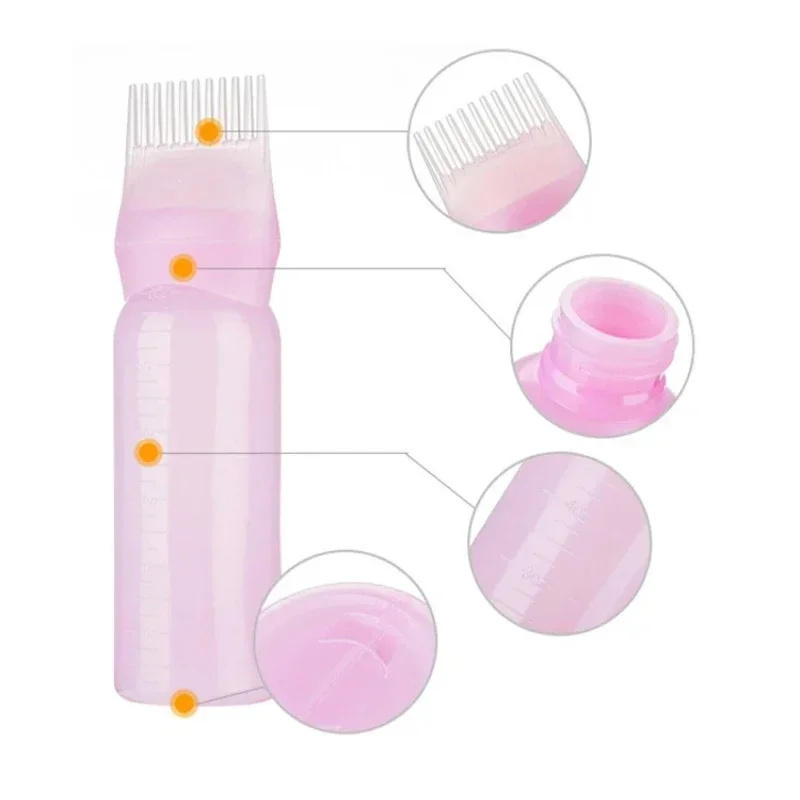 Hair Refillable Bottle Applicator Comb Multicolor Plastic Dispensing Salon Oil Hair Coloring Hairdressing Styling Tool 170ml hair oil applicator bottle