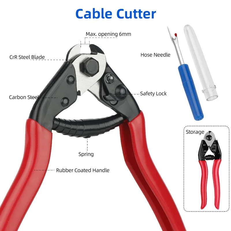 Bicycle Disc Brake Hose Brake Derailleur Cables Enclosure Kit Carbon Steel Wire W/ Cable Cap MTB Road Bike Inner Line Wire Cutter Disc Brake Parts