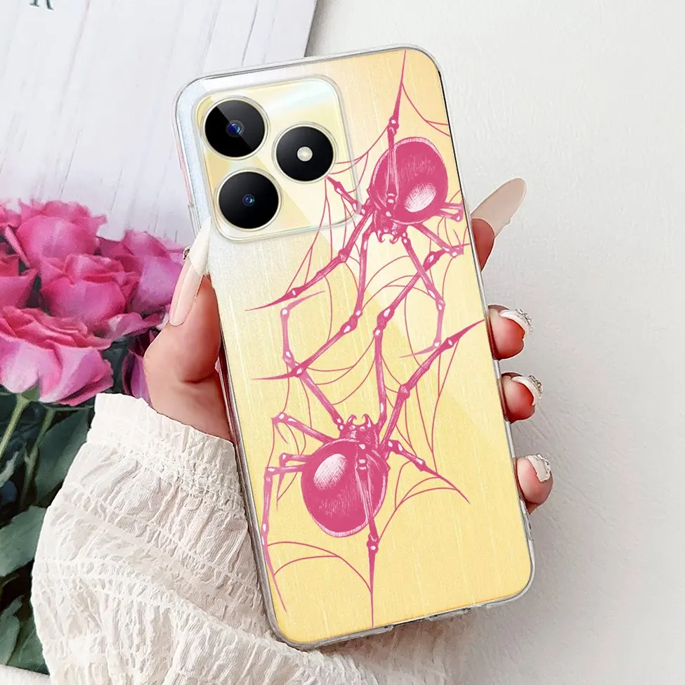 Clear Cute Cat & Butterfly Design Phone Case with Flower Accents - Stylish Protective Back Cover