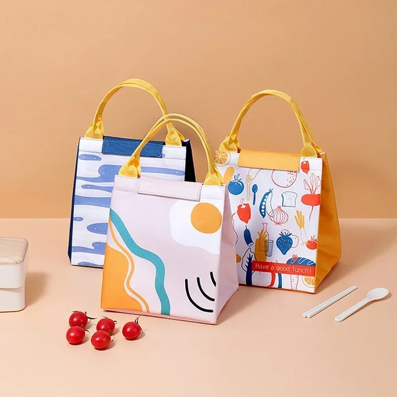 Kawaii Thermal Lunch Tote Bag Women Children's School Thermal Insulated Lunch Box Tote Food Small Cooler Bag Pouch