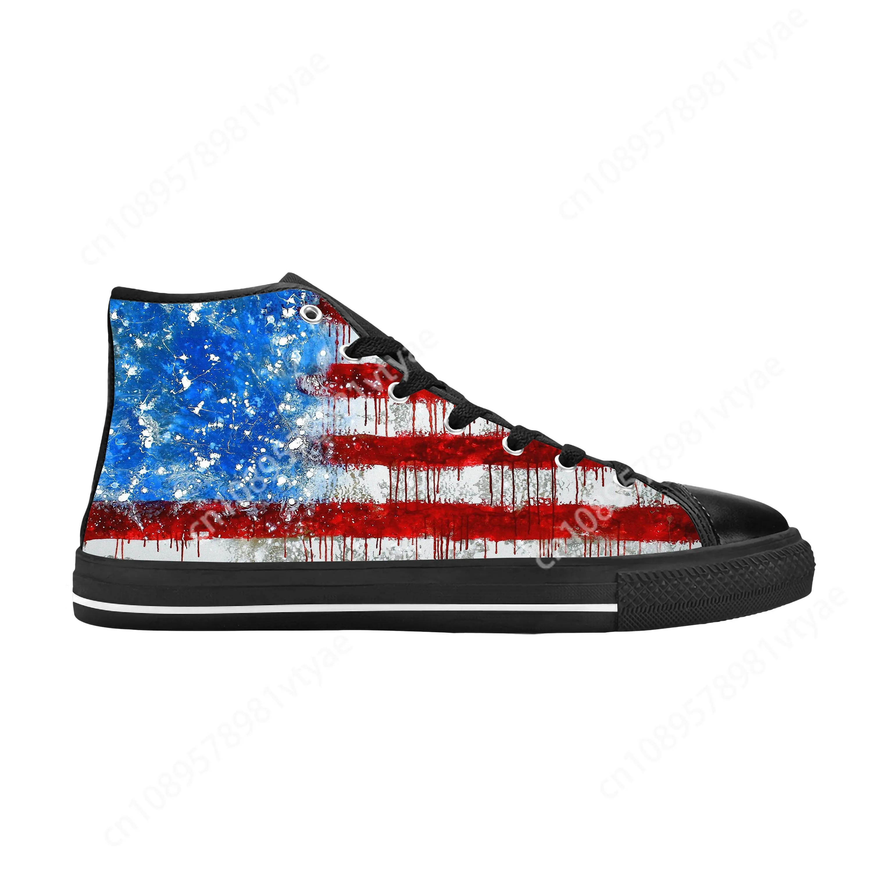 US USA American America Flag United States Funny Casual Cloth Shoes High Top Comfortable Breathable Custom Men Women Sneakers 4