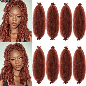Short Springy Afro Twist Hair 12 16 Inches Ombre Ginger 1B 30 350Colors Pre Fluffed Spring Twist Hair Kinky Marley Braiding Hair 1