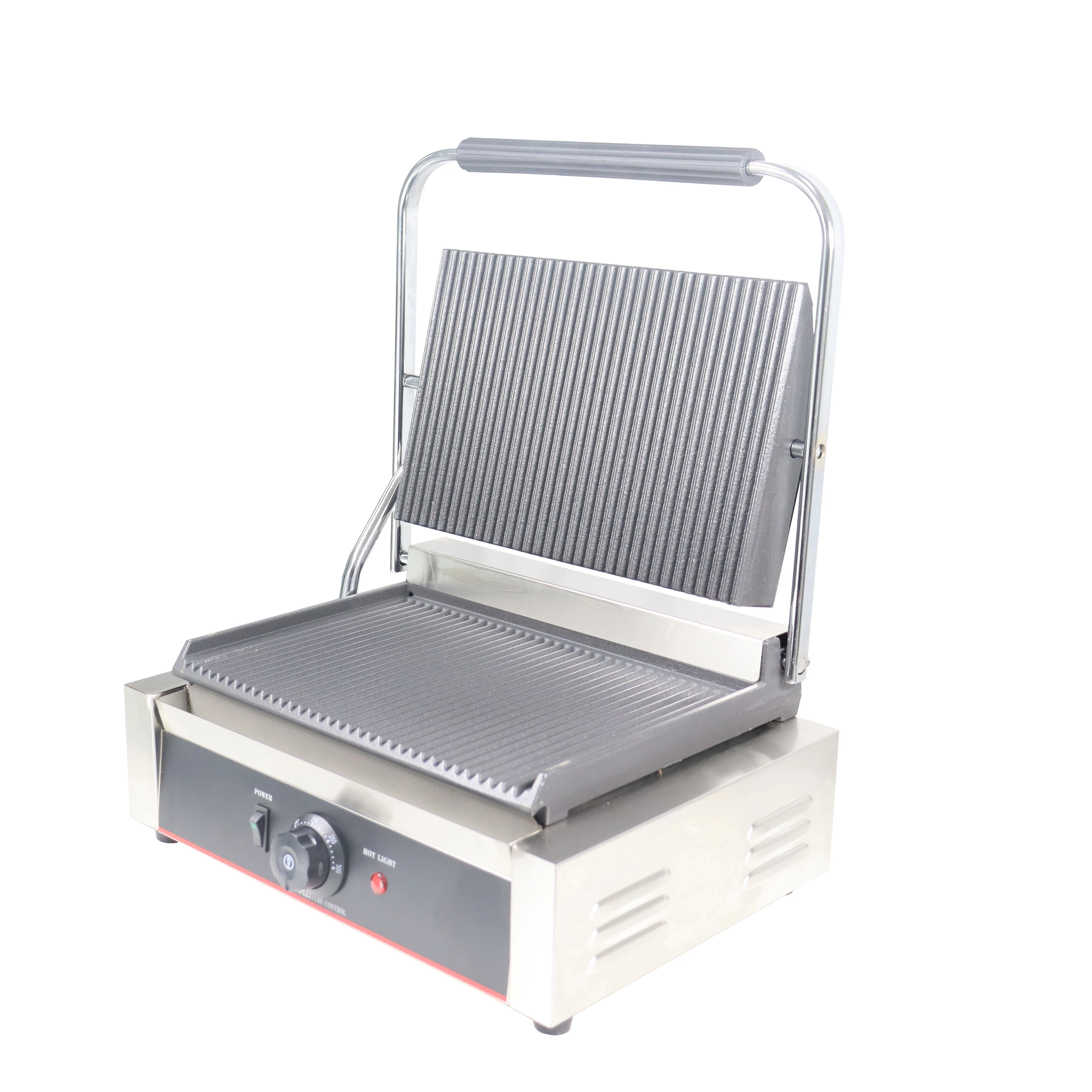 Single Head Panini Griller Sandwich Maker Hot Plates Contact Grill Commercial Griddle Machine With Factory Price