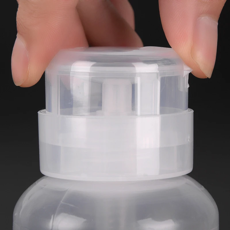 Pump Dispenser 60ml 180ml 200ml Nail Polish Remover Bottle Push Down Empty Lockable Pump Dispenser Bottle for Nail Polish and Makeup Remover