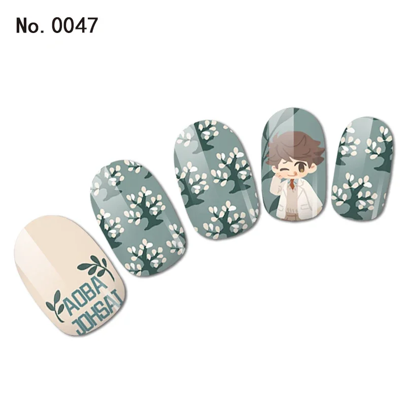 Oikawa Tooru Shoyo Nail Sticker Cute Anime Nail Art Chibi Kawaii Nail Accessories Neko Cat Decal Decoration Supplies Otaku Merch 2
