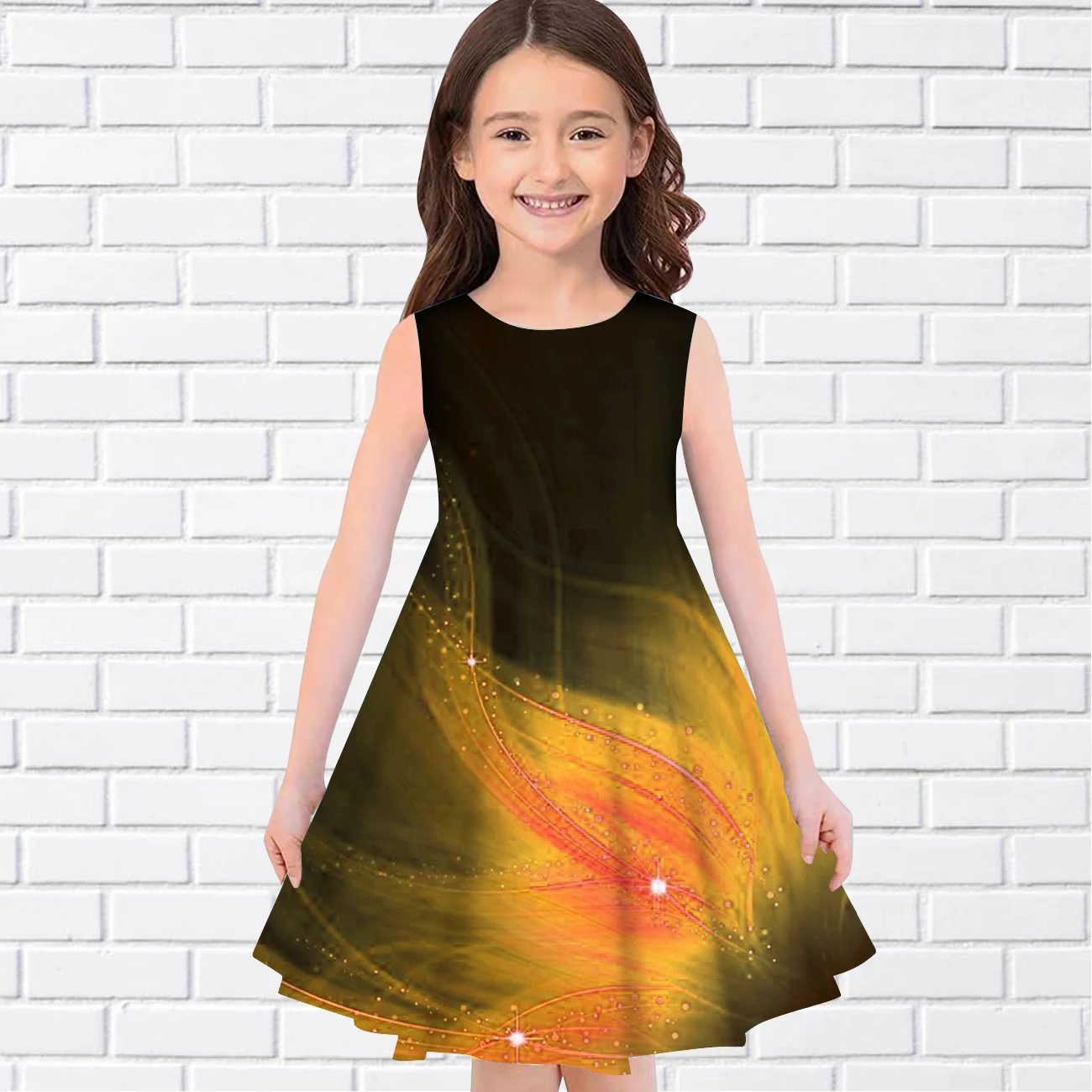 skirt dress for baby girl 2022 Summer Girls 3D Flower Print Dresses Kids Girl Party Sleeveless Princess Dress Tank 3D Print Pretty Floral Dress for Girl children dress