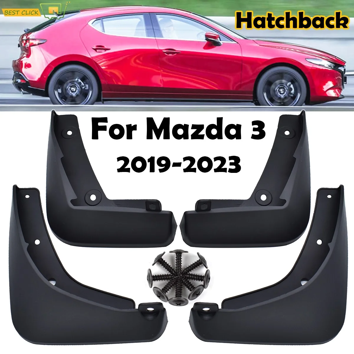 4 Uds guardabarros de Rally para Mazda 3 Mazda3 BP escotilla guardabarros protectores contra salpicaduras guardabarros delanteros traseros bengalas
