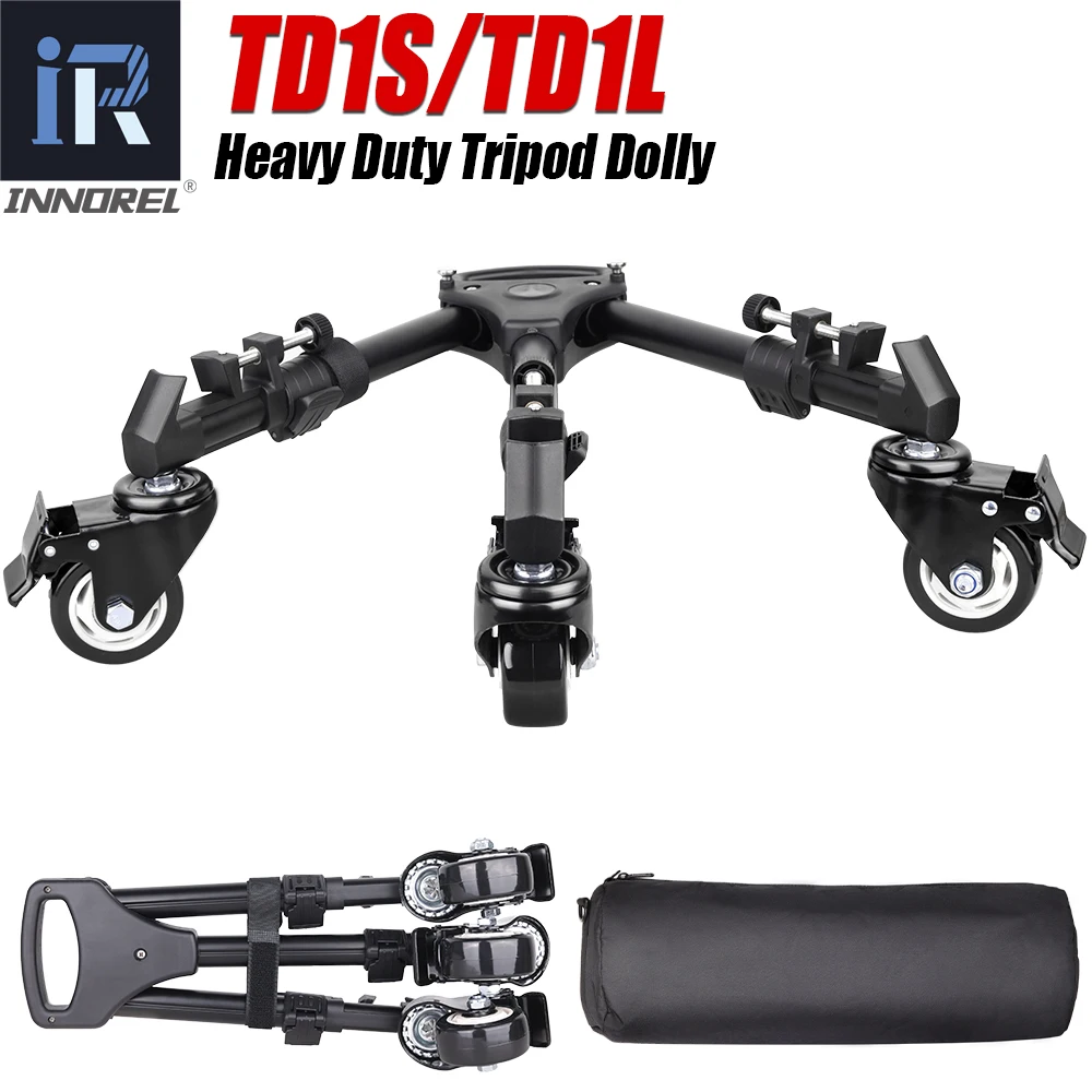 INNOREL TD1 전문 카메라 삼각대 돌리, 대부분의 삼각대와 호환 가능, 카메라, 캠코더 및 조명 장비에 적합