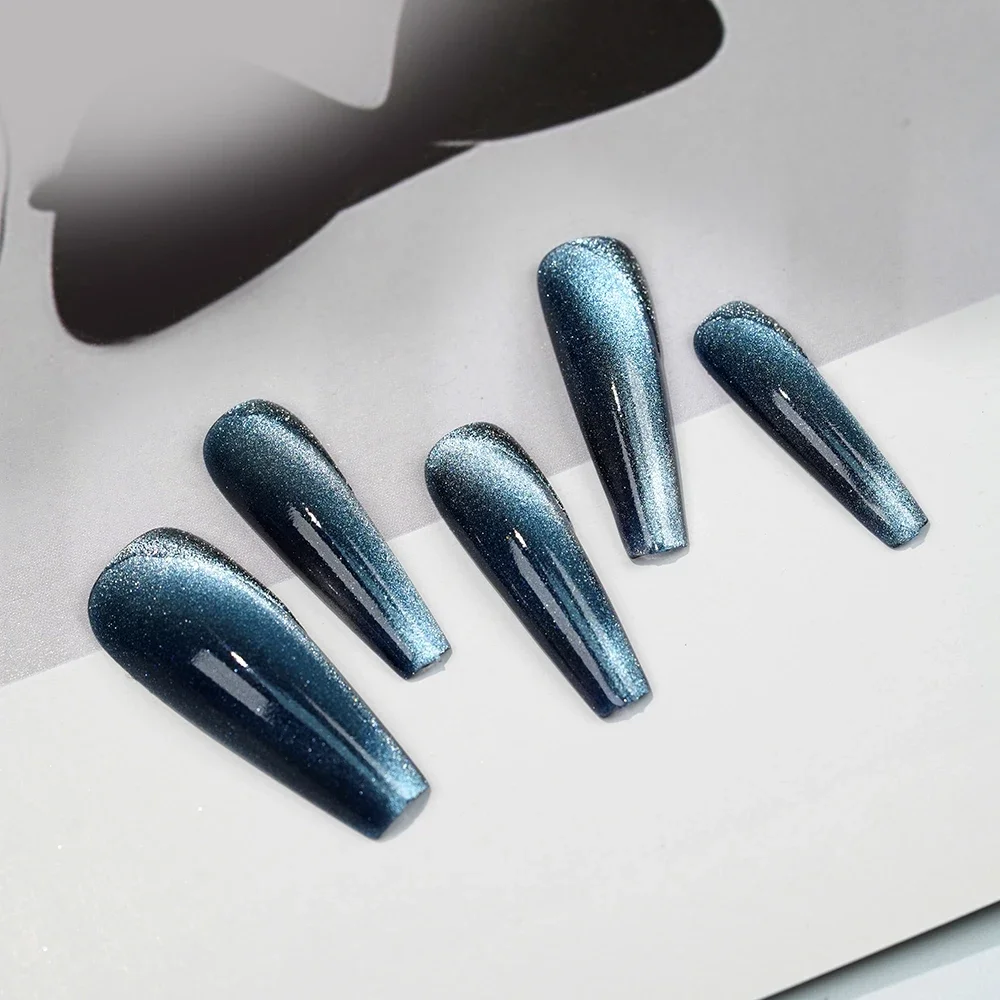 HNDO New Iced Aqua Cat Eye Magnet Powder Nail Glitter Decorations Holographic 3D Effect for Manicure Design DIY Pigment Dust