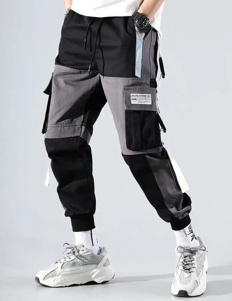 alibaba pants 2022 Streetwear Men's Multi Pockets Cargo Harem Pants Hip Hop Casual Male Track Pants Joggers Trousers Fashion Harajuku Men Pant harem outfit