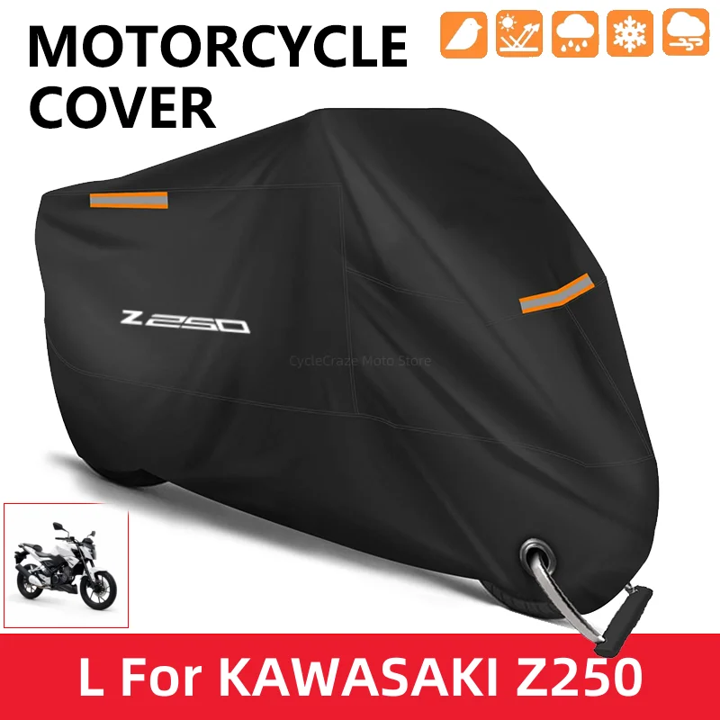 

Motorcycle Cover Waterproof Outdoor Scooter UV Protector Dust Rain Cover For Kawasaki Z250 Z250SL Z 250 SL 2013 2014 2015