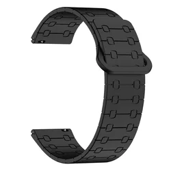 Enhanced Magnetic Silicone Loop Watch Strap - 22mm Band with Suunto Compatibility Removed - 1PCS 22mm (Black)