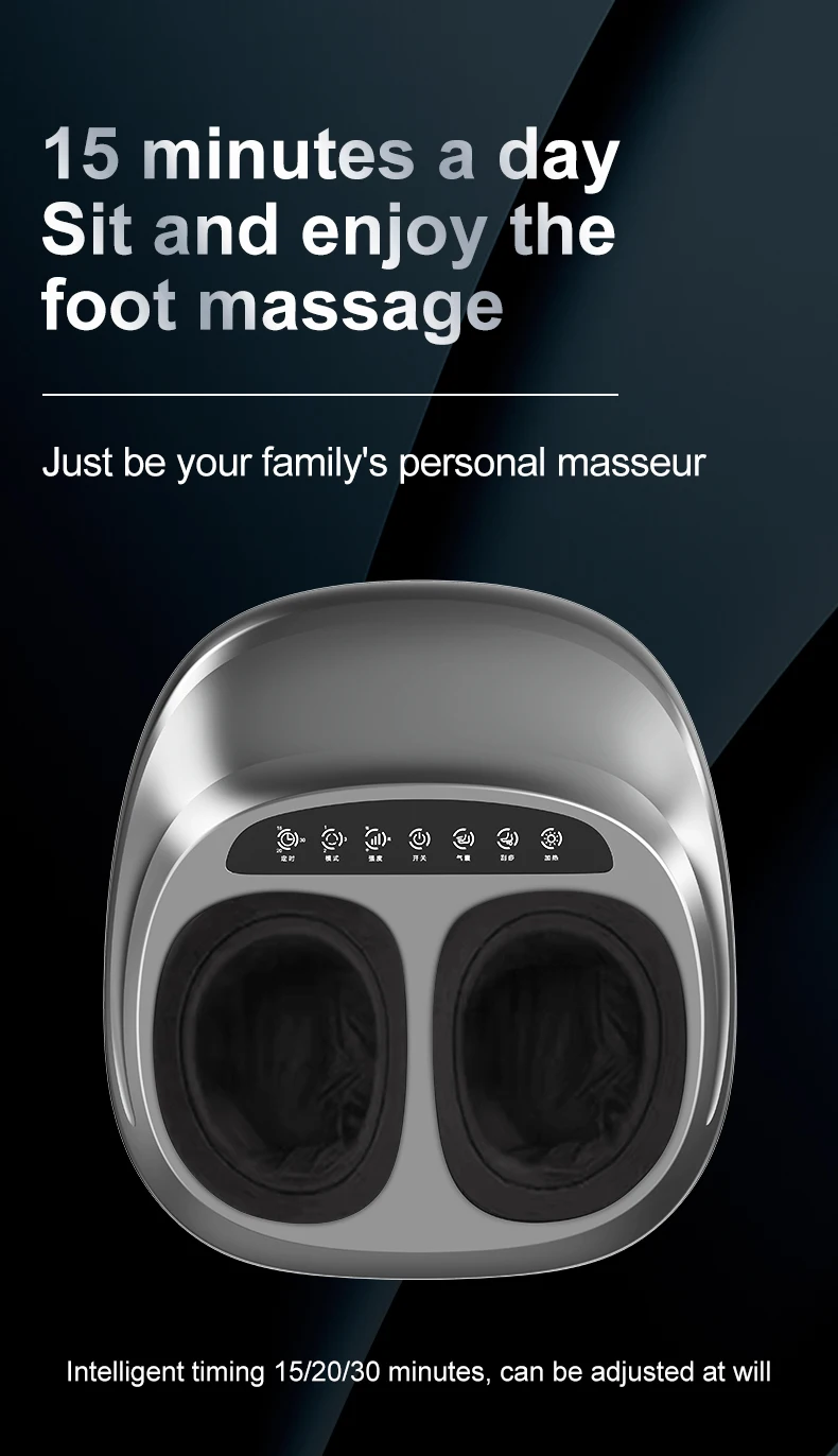 Massaggio elettrico per i piedi, Shiatsu, impastamento profondo, compressione dell'aria per la cura della salute, terapia di riscaldamento a infrarossi, antistress_voghion.com