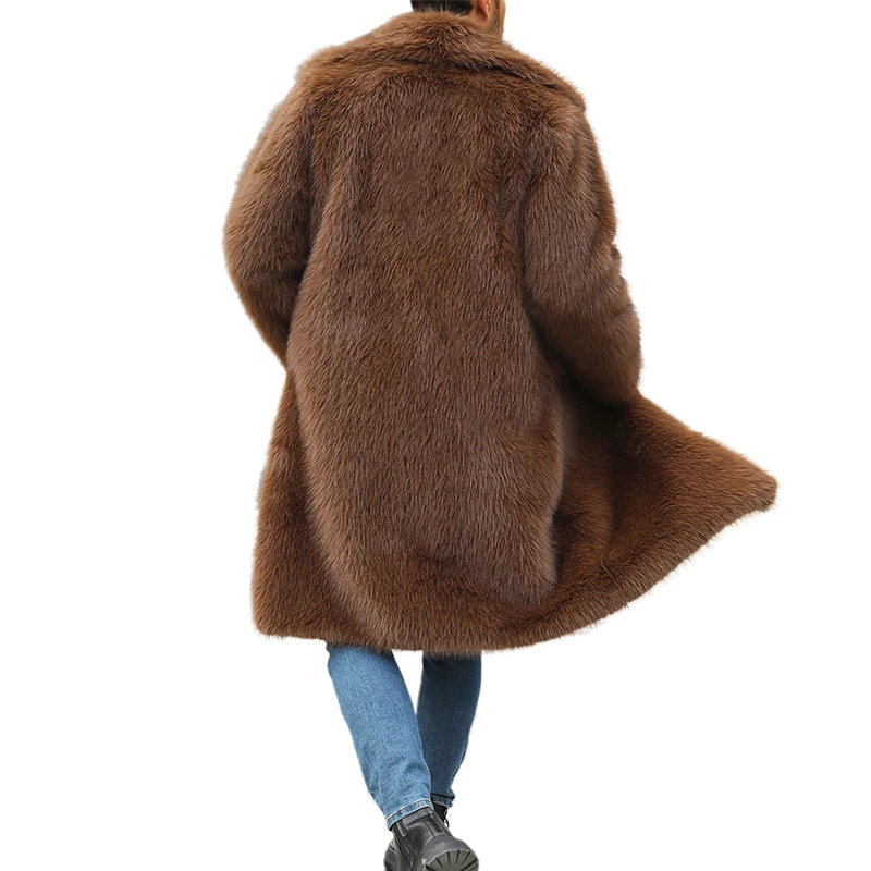 Women Faux Fur Hooded Parka Coat Stylish Solid Color Zipper Front Warm Long Sleeve Winter Jacket for Outdoor Wear