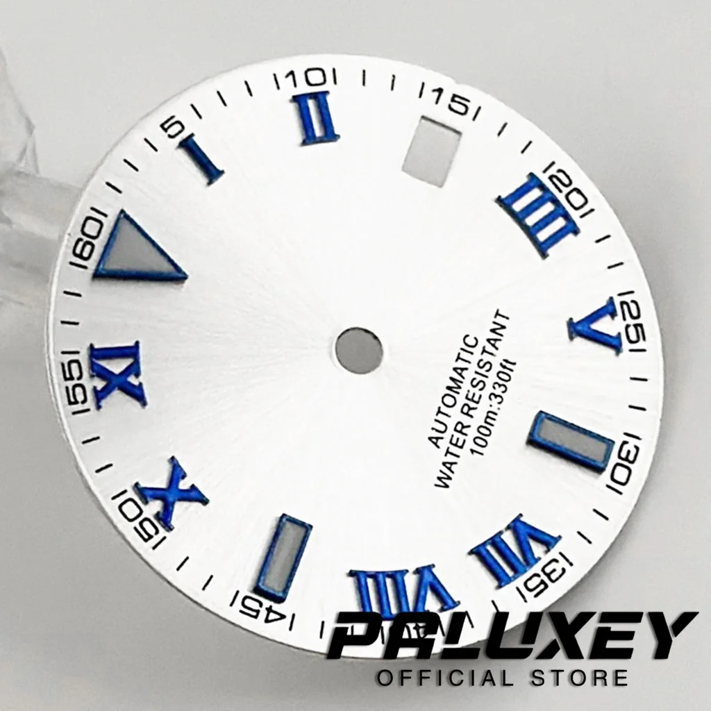Watch dial accessories 29mm Roman Numeral White Blue Green Luminous For NH35A 4R35 Movement Replacement Watch Parts