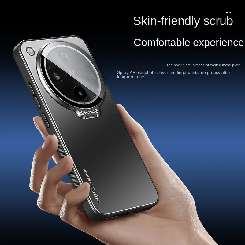 Enhanced Shockproof Matte Kickstand Case with Metal Lens Holder Cover