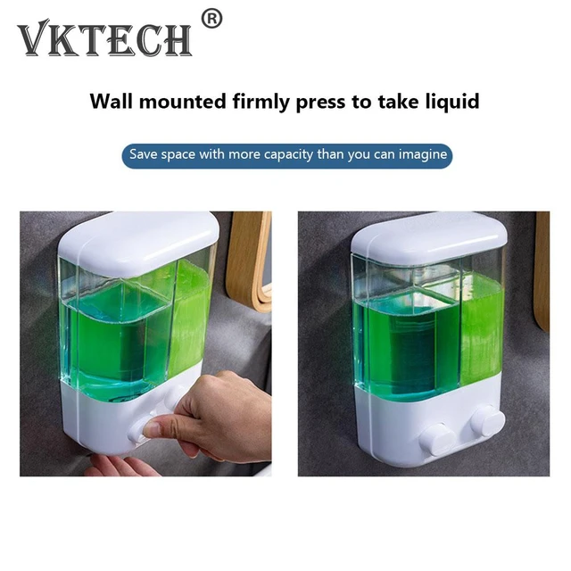 Bathroom Wall Mounted Hand Press Shower Soap Liquid Shampoo Dispenser