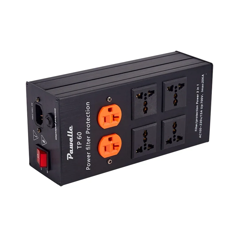 TP60 HiFi аудио фильтр питания 15 а анти-перенапряжение защита алюминиевый сплав усилитель розетка США