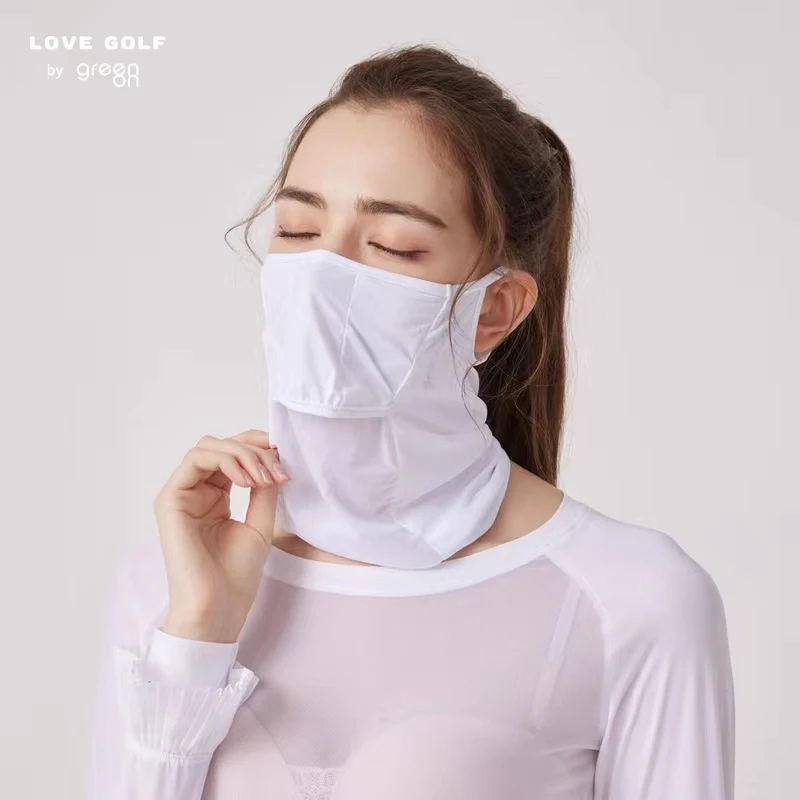 

Golf Summer Women's Sun Mask Full Face UV Protection Neck Breathable Comfortable Ice Silk So Sunscreen Ladies Mask