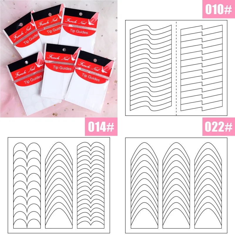 

1Pcs Multi French Strips Guides Nail Sticker Tips Wave Lines Tape Slider Decals Airbrush Stencils Decoration Tools Supplies DIY