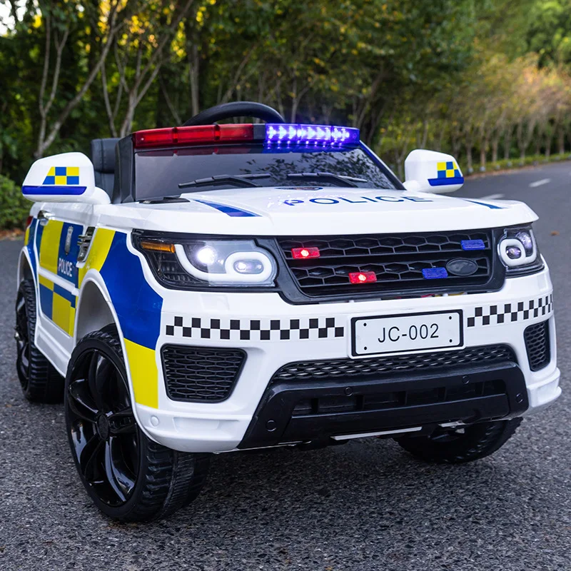 12V Load 50KG Big Size With Remote Control Children's Electric Four-wheel Rechargale Double drive Toy Battery Police Music Car 4