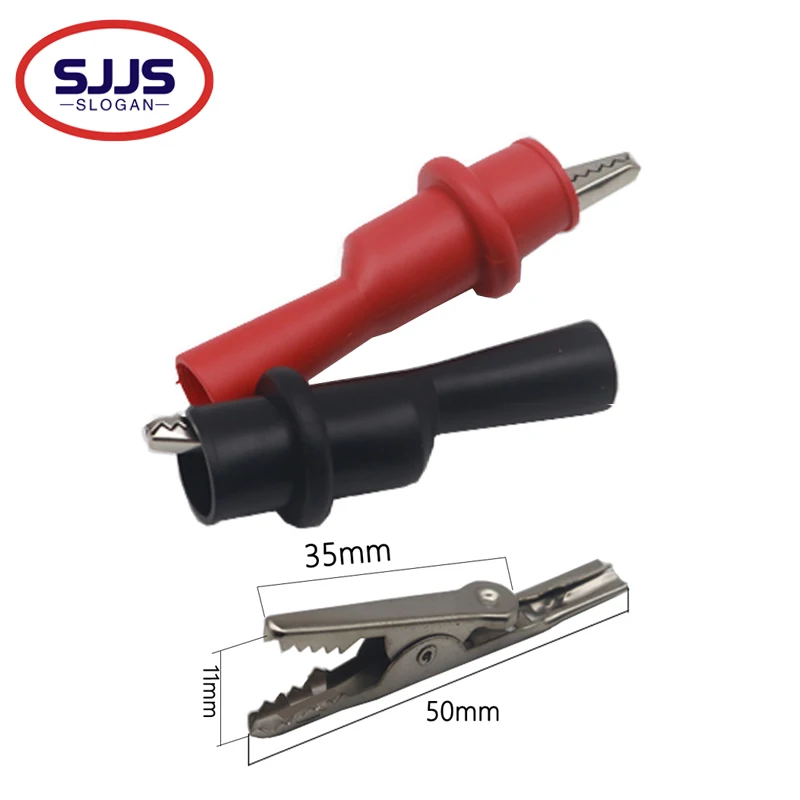 10A 1000V Alligator Crocodile Test Clip Clamp For Multimeter Tester Probe Crocodile Clip 2PCS
