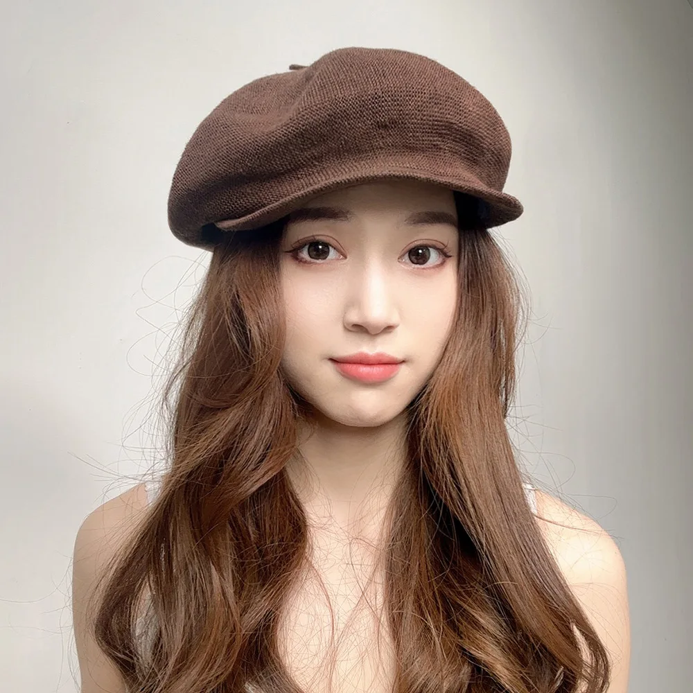 Frühling Sommer Damen Newsboy Hut Leinen Atmungsaktiv Mädchen Peaky Blinders Hut Baker Boy Hüte UV-Schutz Sonne Strand Baseball Cap – Detail 9