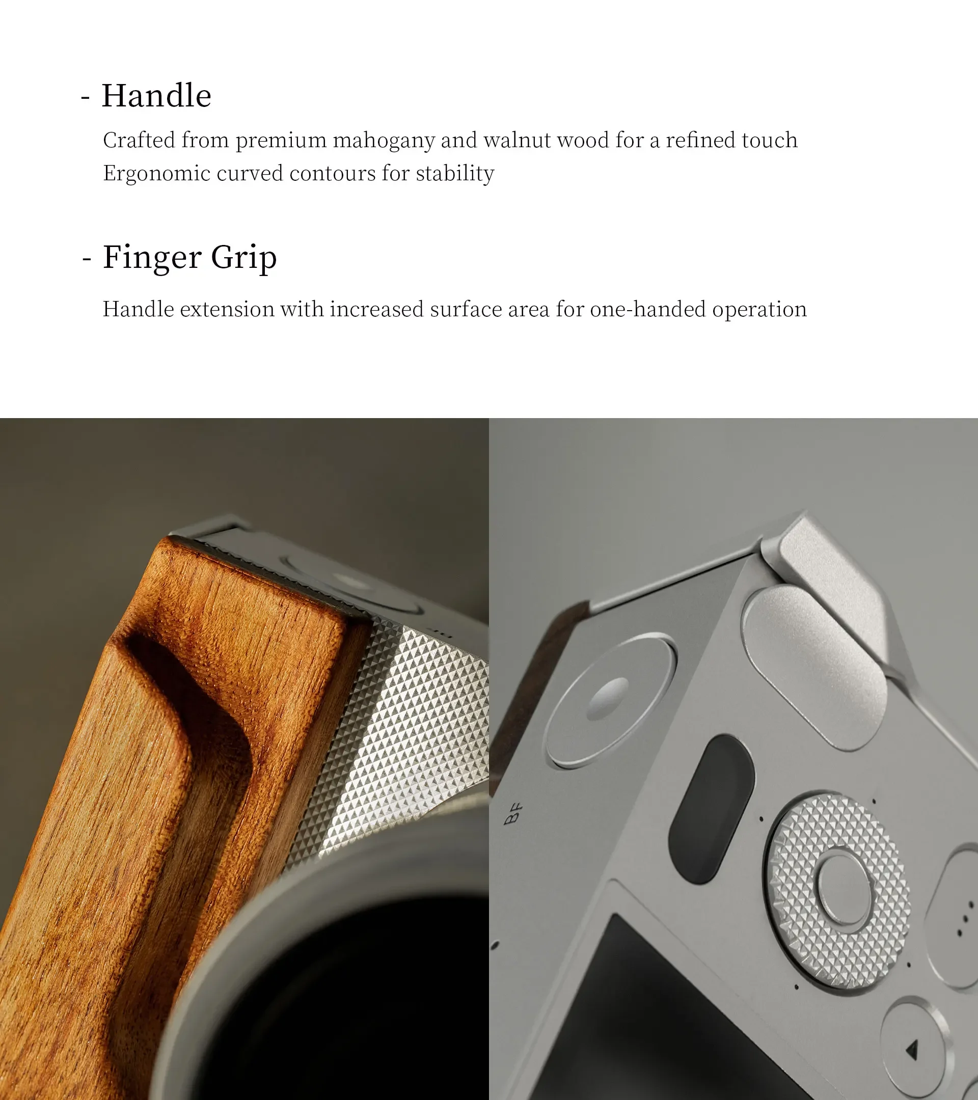 TA-T85 Mounting Baseplate With Wooden Grip for Sigma BF Vintage Full Camera Cage