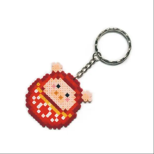 Yantjouet 5pcs Key chain For DIY 2.5cm Hama Beads Handmake Accessary Iron Beads