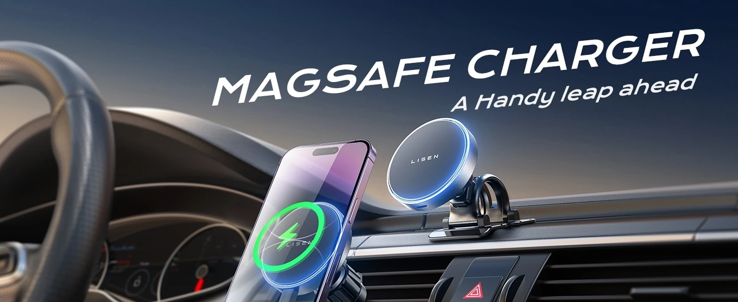 Magsafe car charger wireless car phon eholder mount