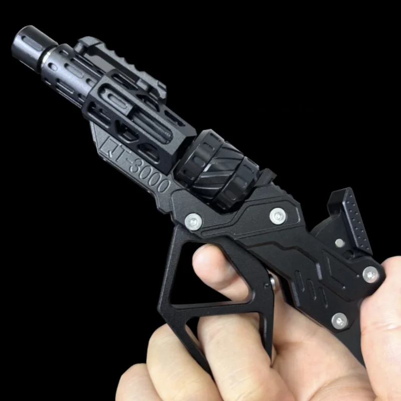 QT-3000 銃型 金属製 シルバー QT-新しい多機能銃のおもちゃ,楽しいスライダー,クールな