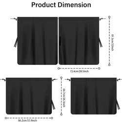 Universal Car Privacy Curtains & Light Blocking Sunshades (Black)