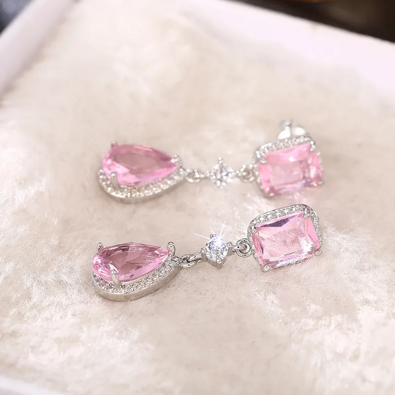 Saf1448921a694bc9964d0f941b94a918c Luxury Female Earrings 925 Silver Needle Shiny Waterdrop Zirconia Earrings for Women Fashion Statement Bride Jewelry Gift Mallzona