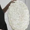 AhunderJiaz Light Luxury Natural Shell Tray Dining Table Insulating Mat Desktop Organizer Flower Trimmed Decorative Placemats 2