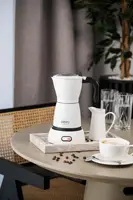 Moka – Machine à café électrique 300ml, café domestique aromatique, 480W, 6 tasses, blanche, parfaite pour les voyages 2