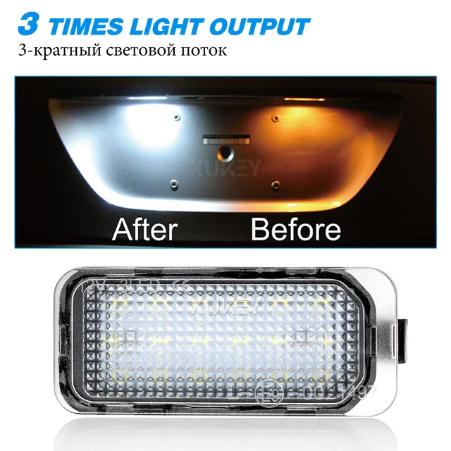 2 Luci LED Per Targa Ford - Ricambio Per Fiesta, Focus, Kuga, Mondeo