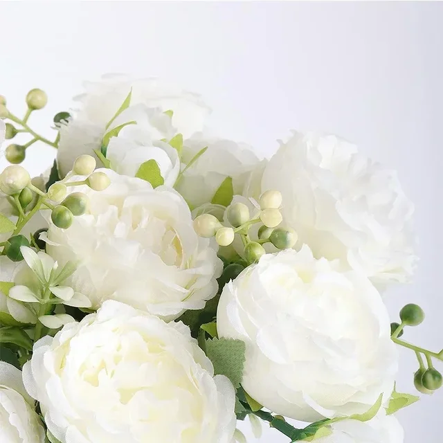 10 pacchi di fiori di peonia artificiali bouquet di peonia in seta sintetica per la decorazione del centrotavola della tavola di nozze domestica 3