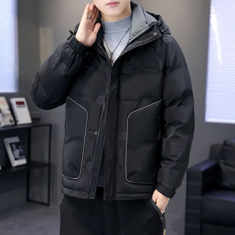 2023 Winter New down Jacket Men Short Hood Clothes Lightweight Korean Style Fashion Brand Youth Winter Clothing Coat Men